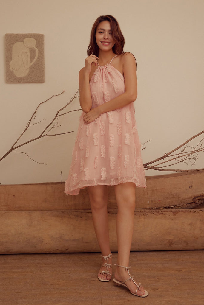 Tutu mini dress with belt in Pink