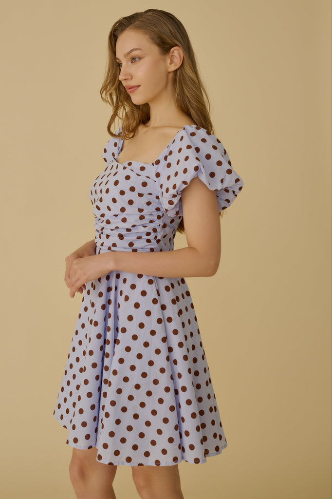 Tuscan sunshine polka dot mini dress
