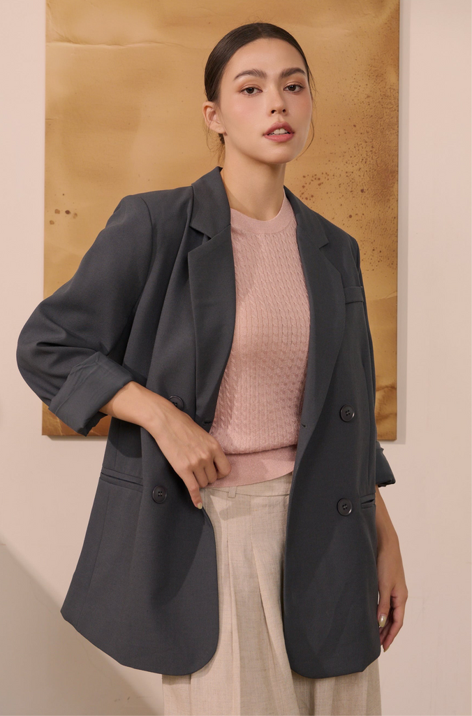 Soft power blazer in grey