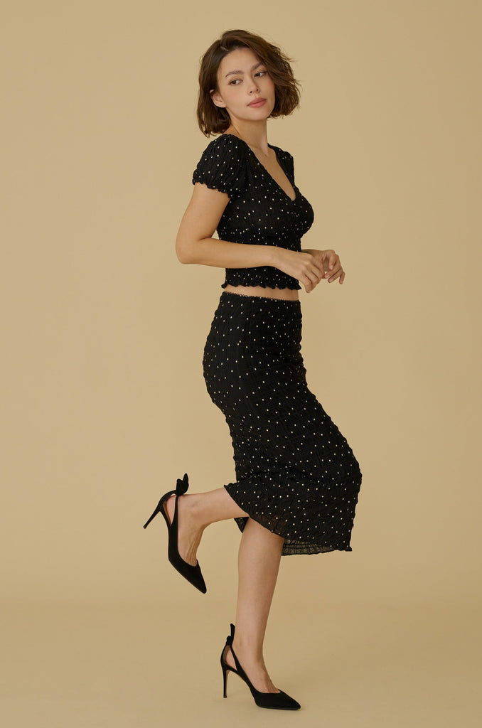 Love birds elastic polka dots set