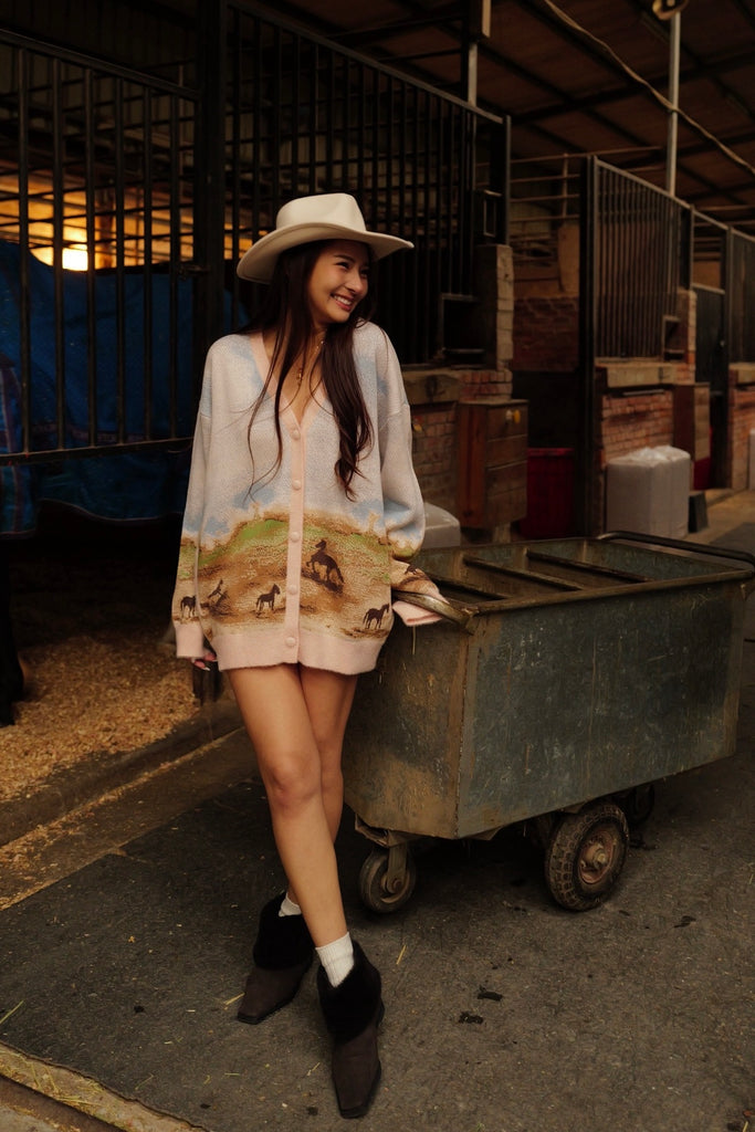 Cotton Canter knitted painting cardigan