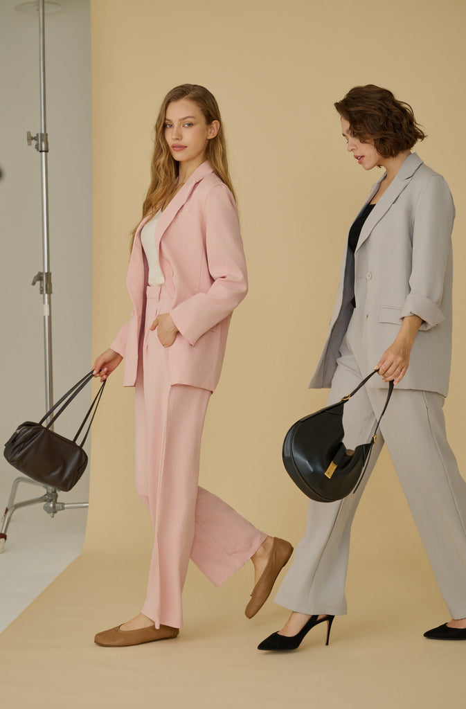 Élune double breasted blazer in pink