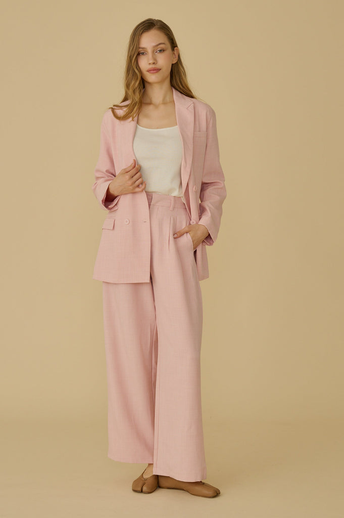 Élune double breasted blazer in pink