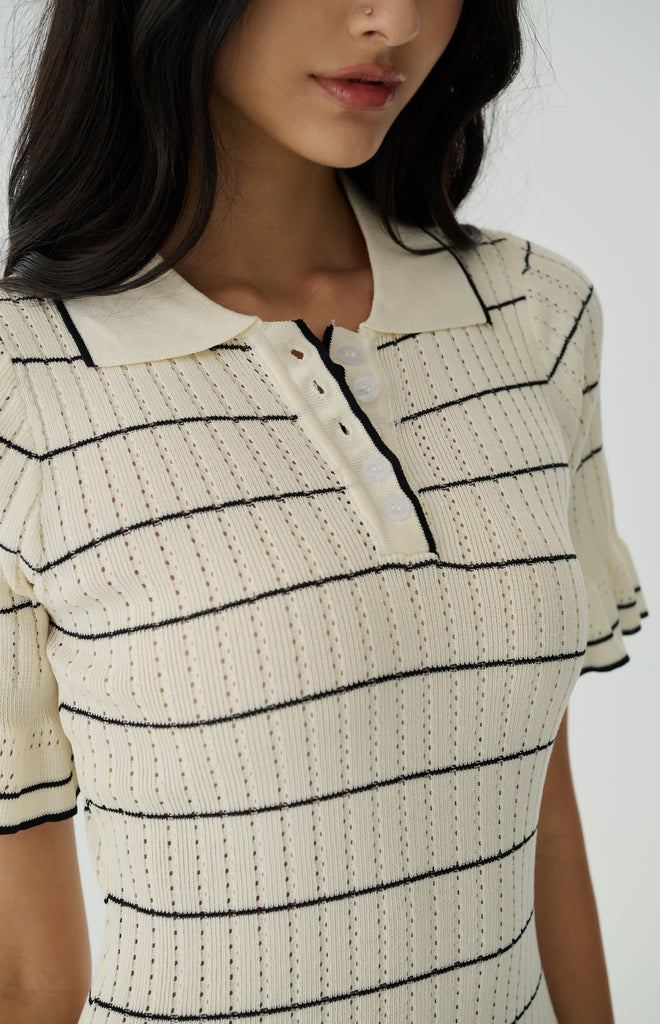 Raffles garden stripes knit dress