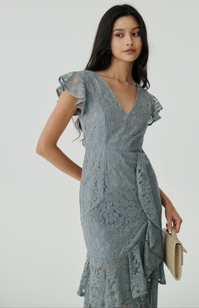 A love letter lace dress in blue