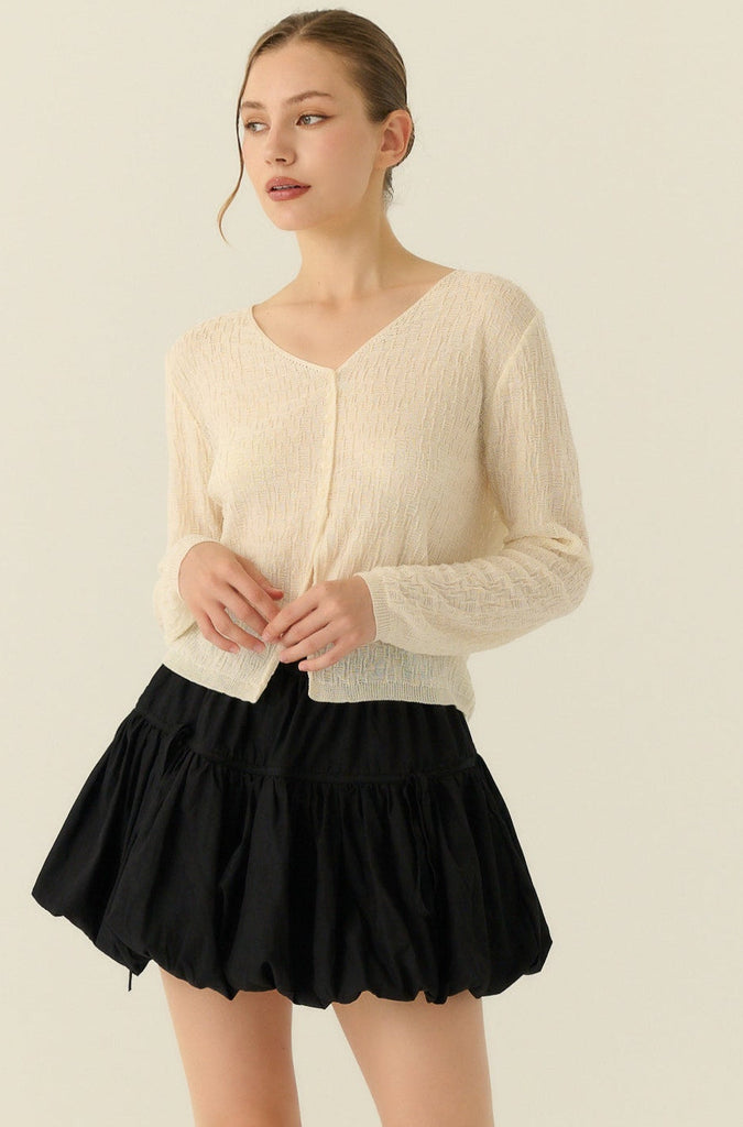 Lightweight v-neck knit cardigan