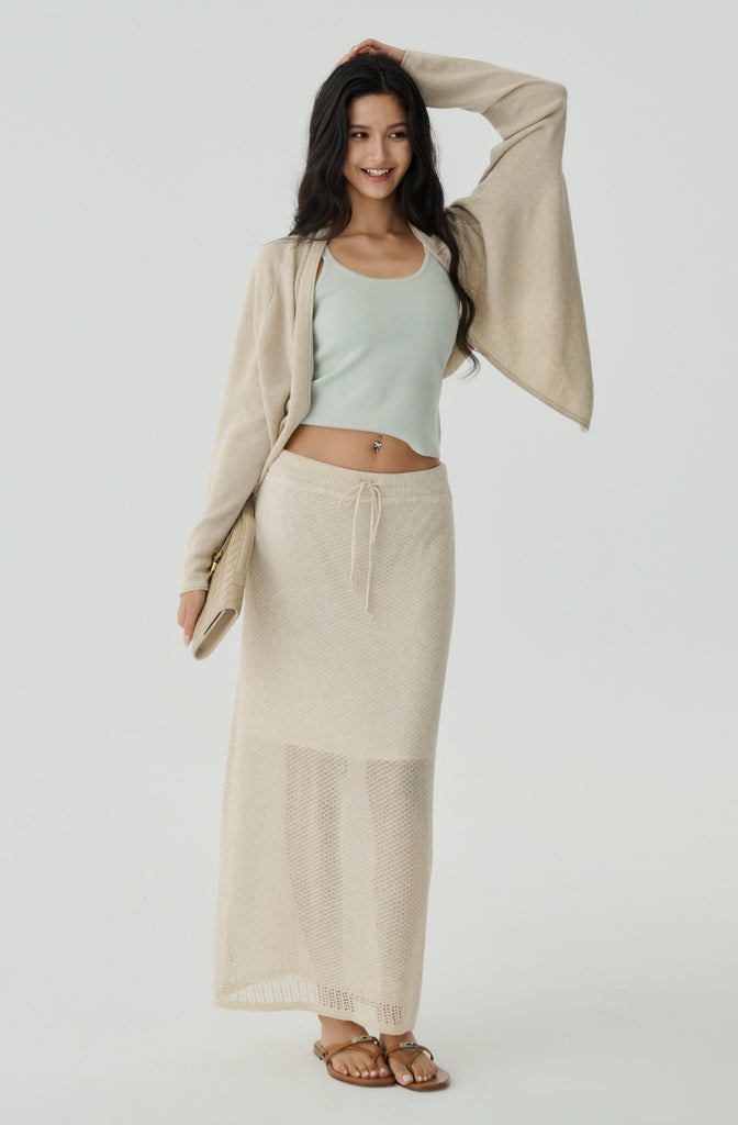 Quiet luxury knit top in green