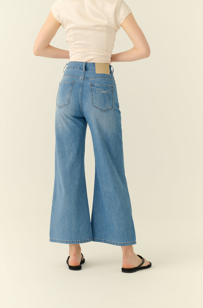 California sunset flare elastic jeans in blue