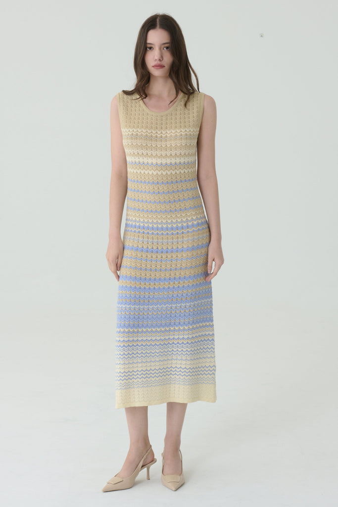 Mermaid fairytail stripes knit dress