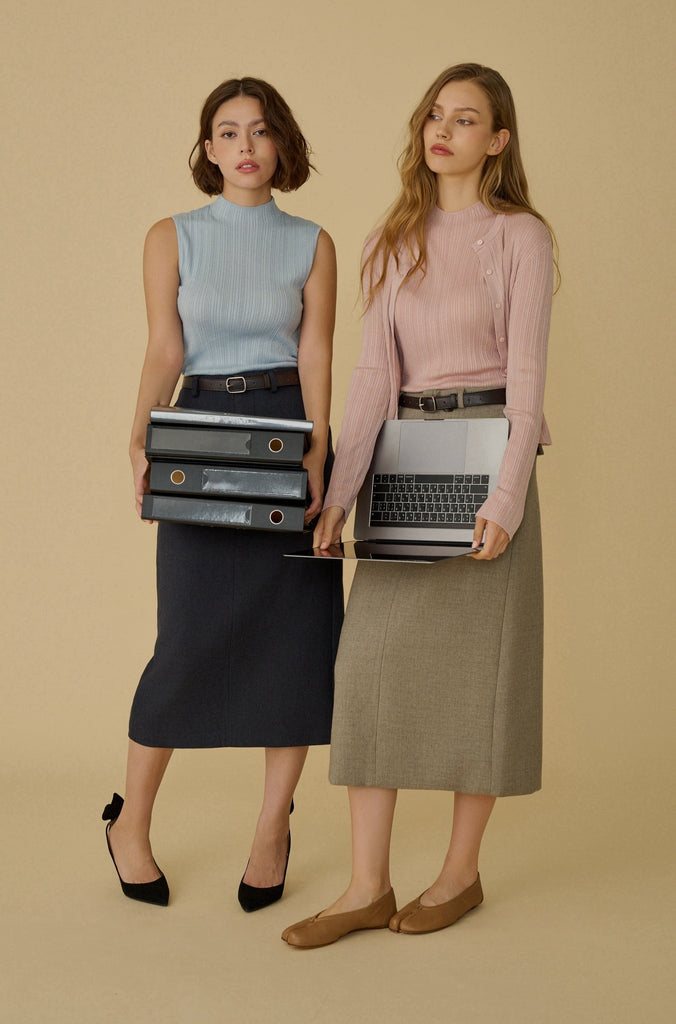 Secret shimmer turtleneck top in sky blue