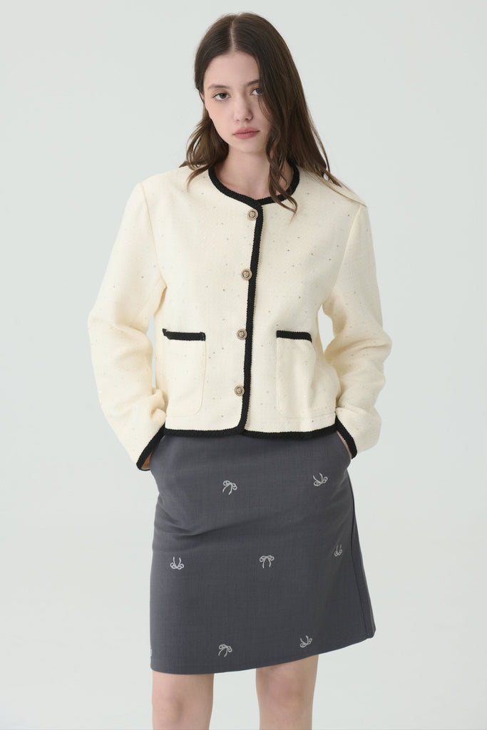 Moonlit border tweed jacket