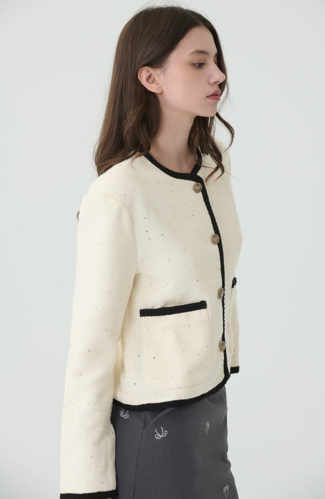 Moonlit border tweed jacket