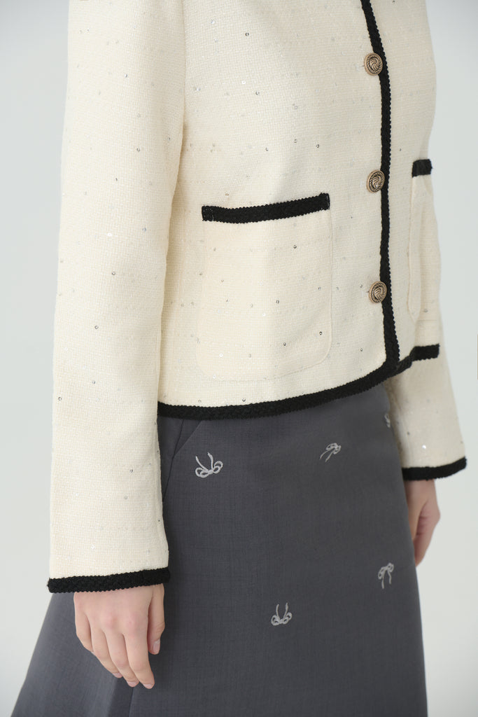 Moonlit border tweed jacket