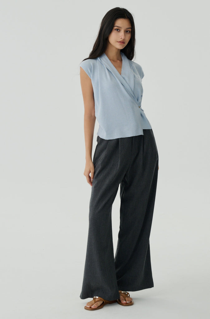 Keep in line cooling knit top in blue
