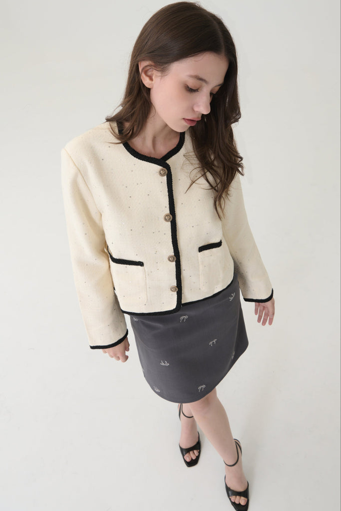 Moonlit border tweed jacket