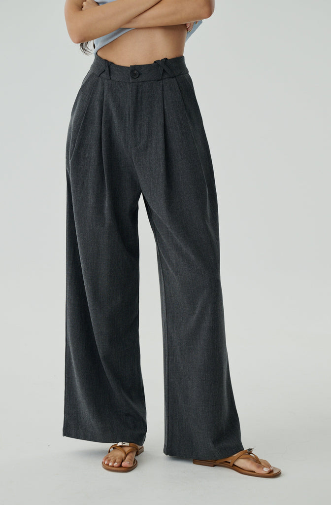 Cannes wide leg pants in grey
