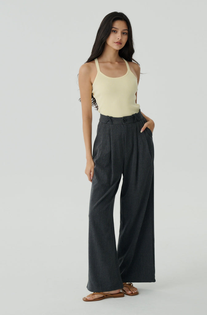 Quiet luxury knit top in yellow