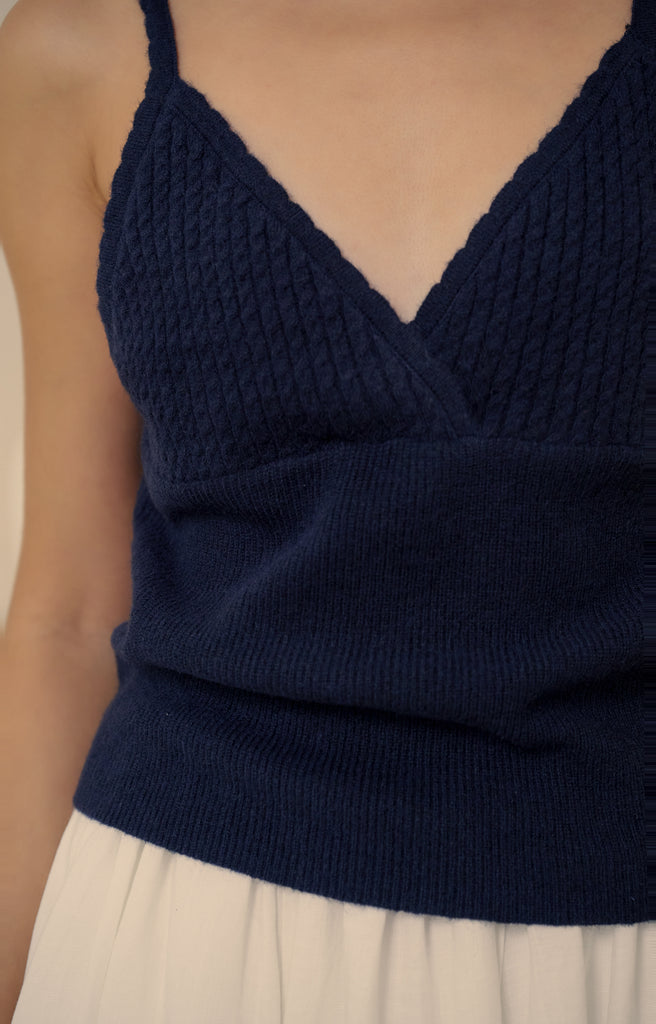 Layering knit vest in navy
