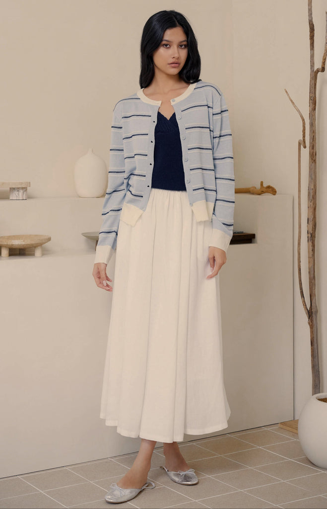 Blue hear stripes cardigan