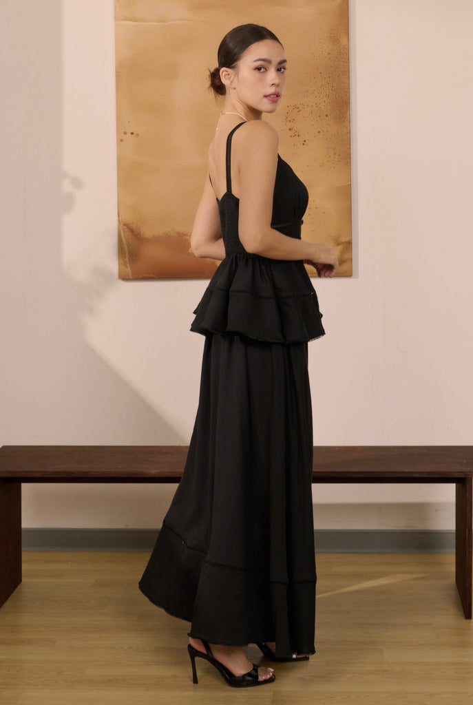 Take me on a date maxi dress in black