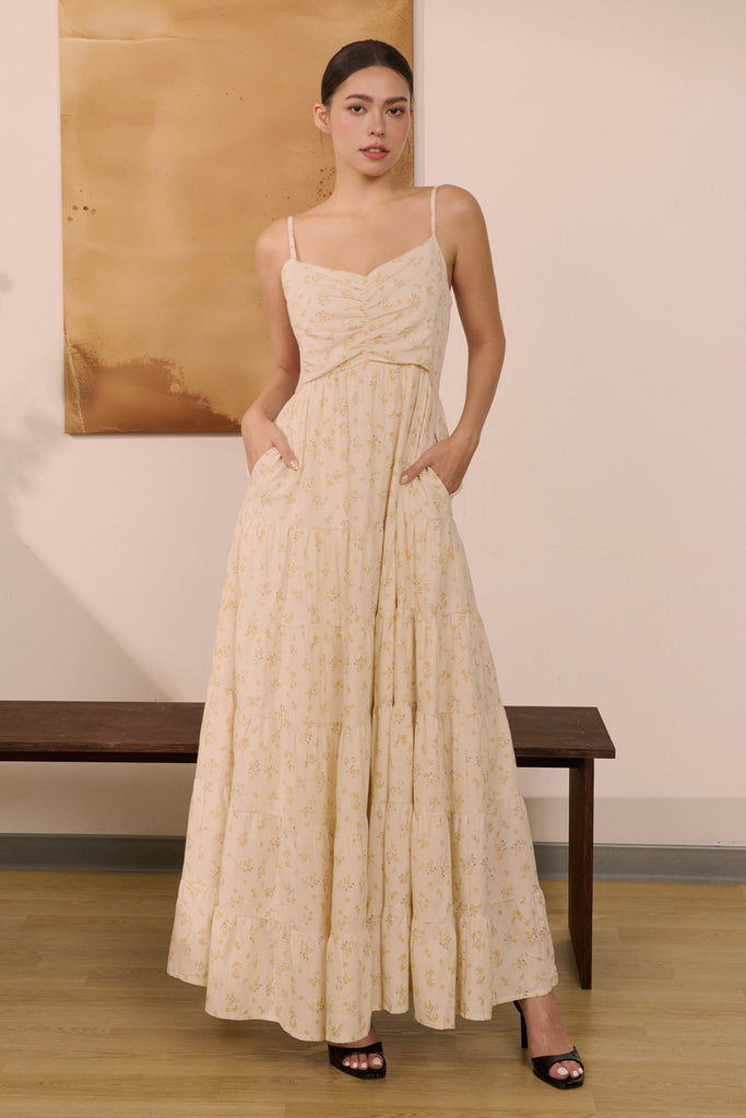 Summer Garden Linen dress in floral