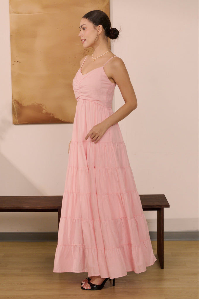 Summer Garden Linen dress in pink