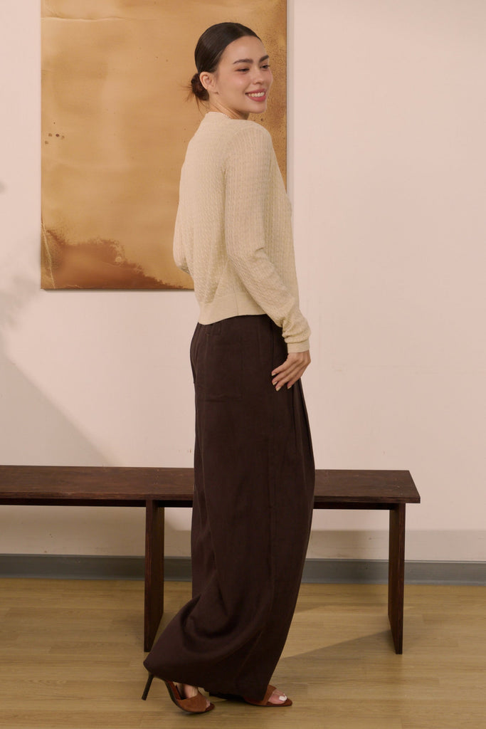 Afterglow bling knit cardigan in beige