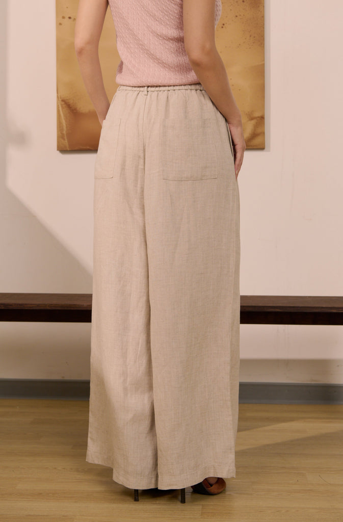 Urban flow linen pants in beige