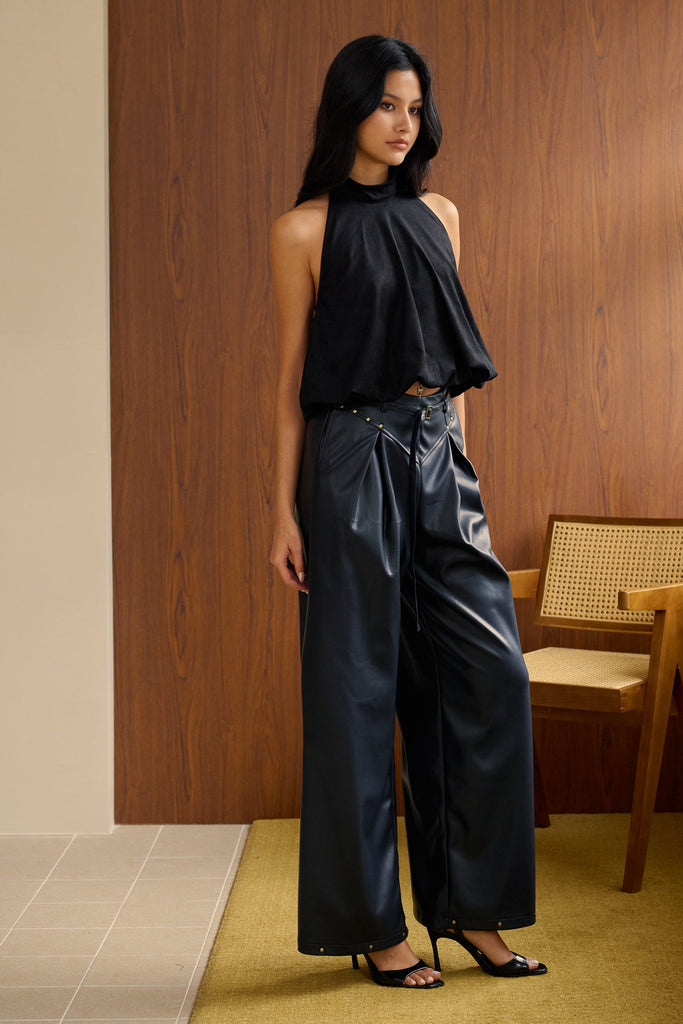 Urban tan faux leather pants