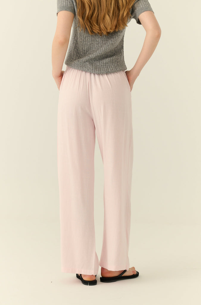 Coastal breeze linen pants in pink