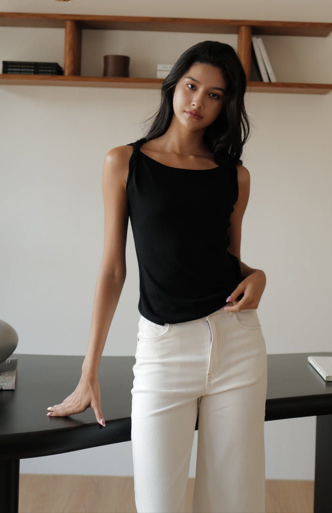 Midnight whisper knit top in black / pink / beige / grey