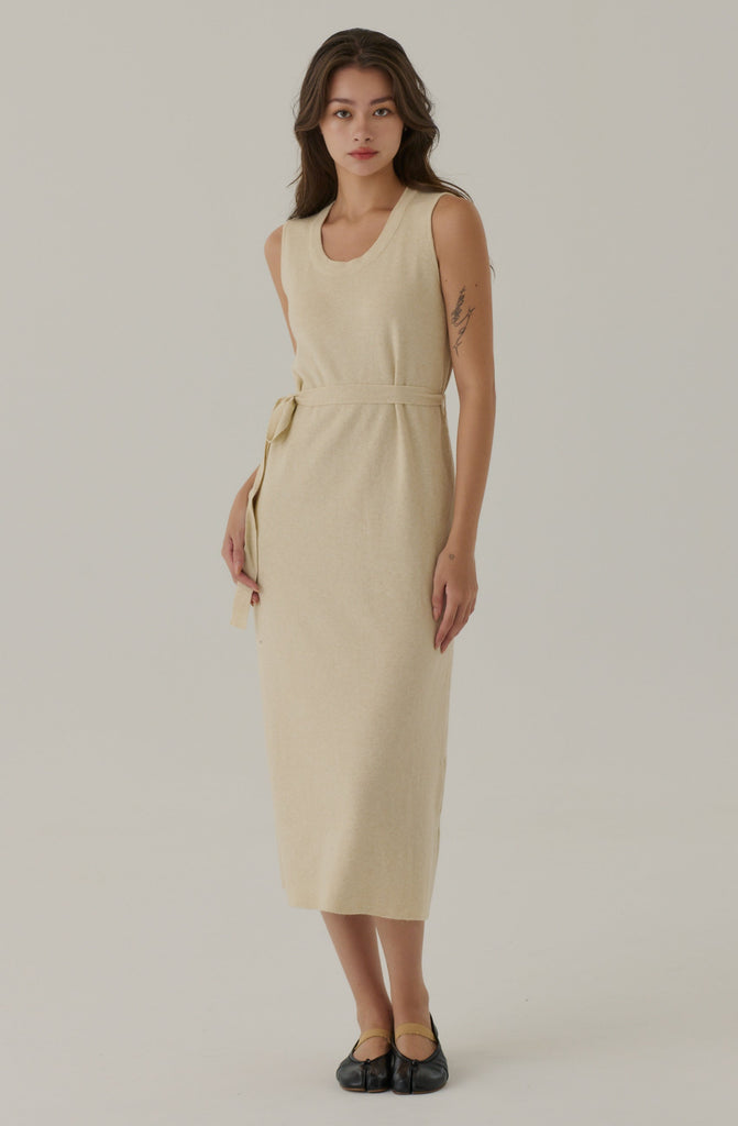 Crush on you knit dress in beige