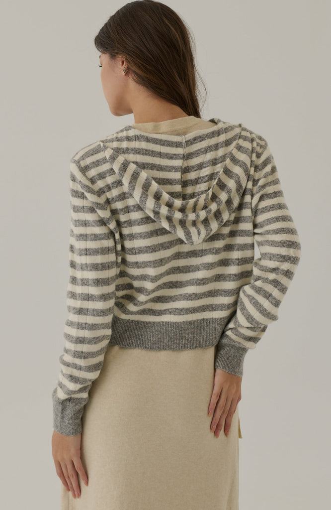 Seoul vibes knit hoodie in stripe