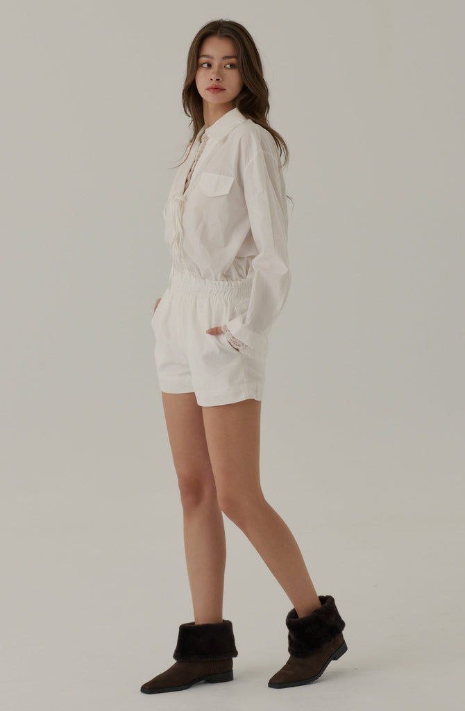 Laced whispers shirt in white