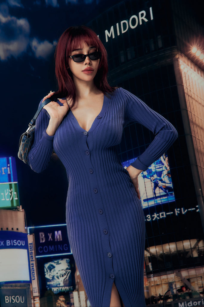 Midori x BisouBisou Midnight In Tokyo Knitted Dress