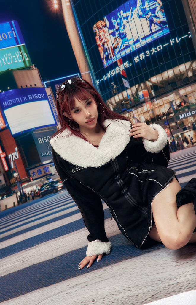 Midori x BisouBisou Street Doll Shearling Coat