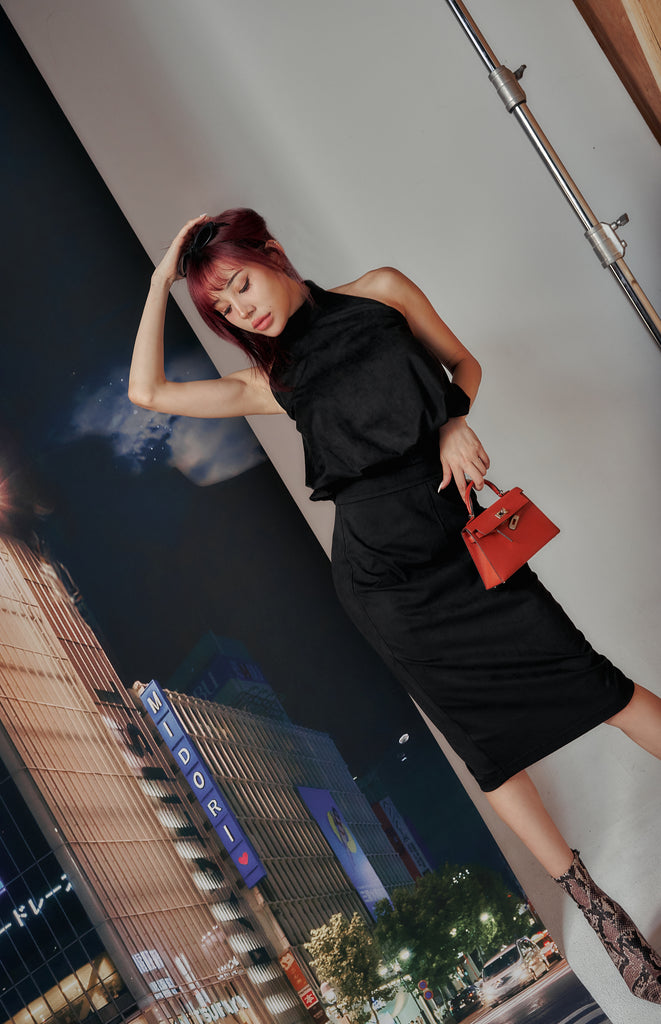 Midori x BisouBisou Cute But Savage Suede Halter Top