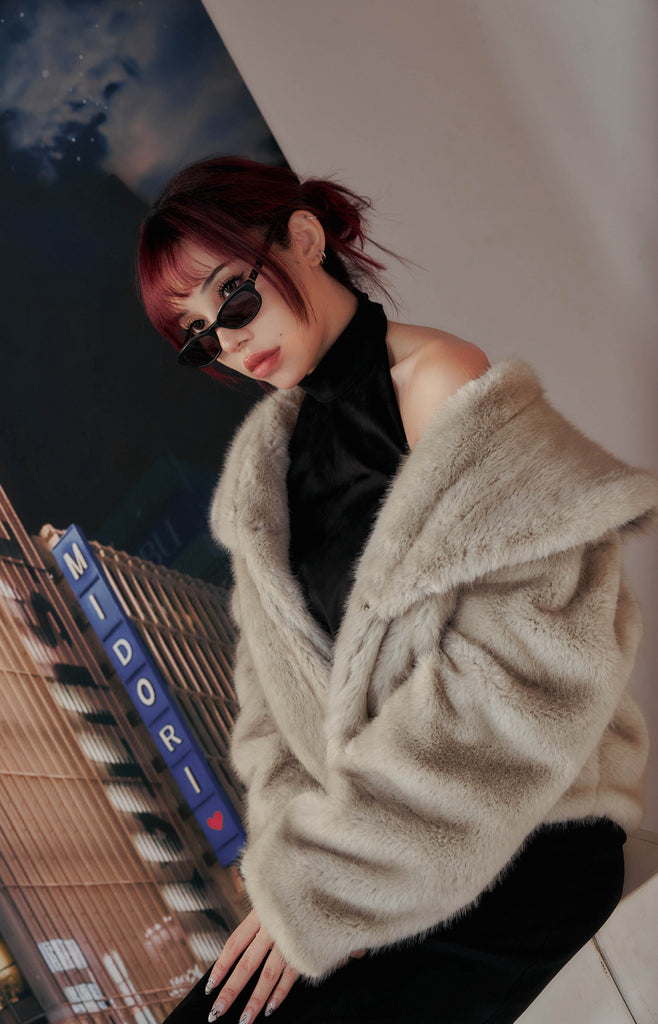 Midori x BisouBisou Shibuya Faux Fur Coat