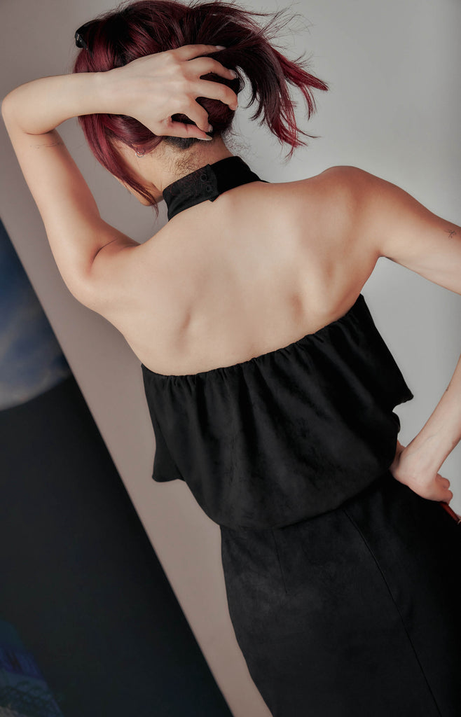 Midori x BisouBisou Cute But Savage Suede High Waisted Skirt