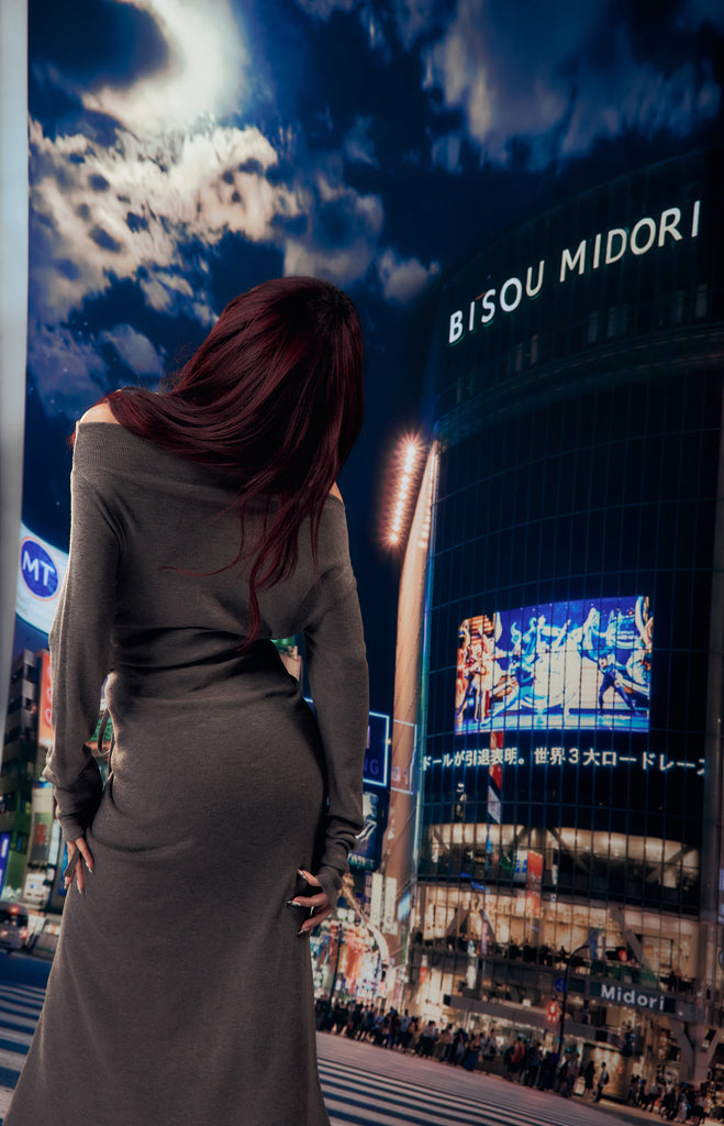 Midori x BisouBisou Obsession Knit Top in grey