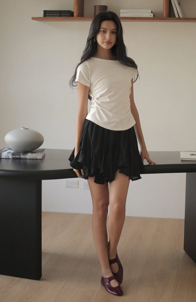 Sailor line tee in white/navy