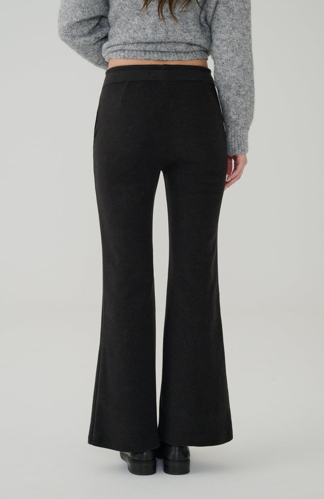 Wool blend flared pants in Black