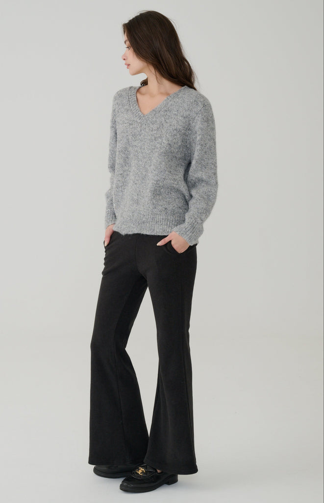 Wool blend flared pants in Black