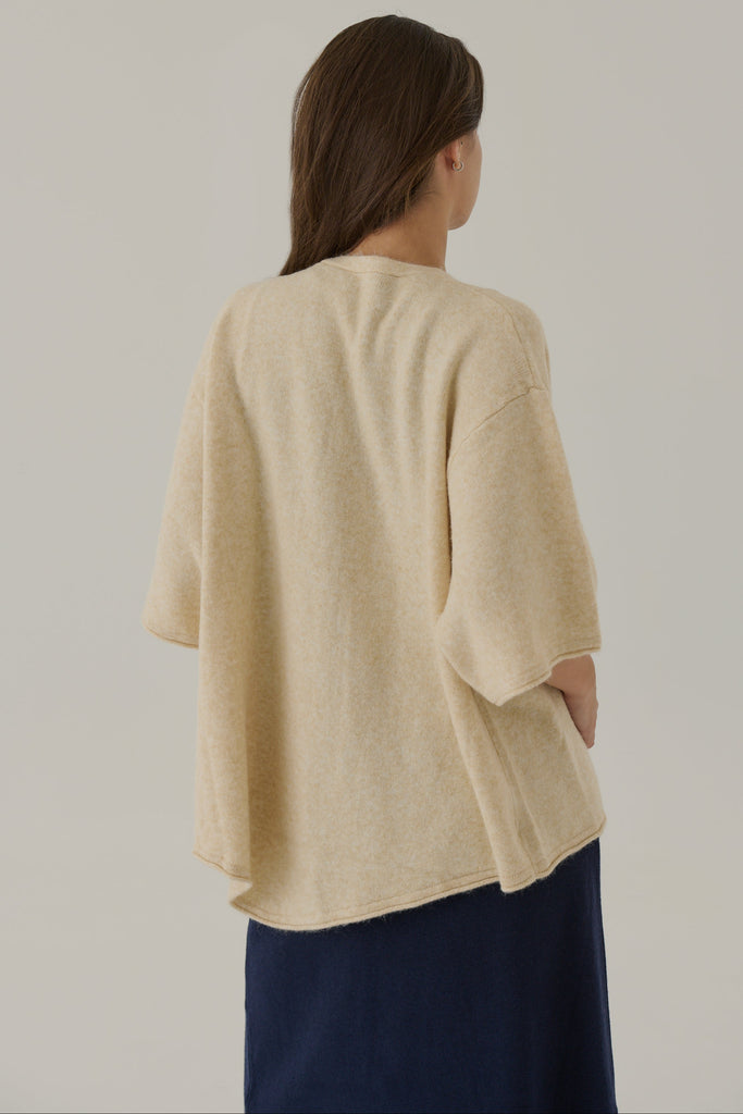 Two ways V- neck fluffy cardigan