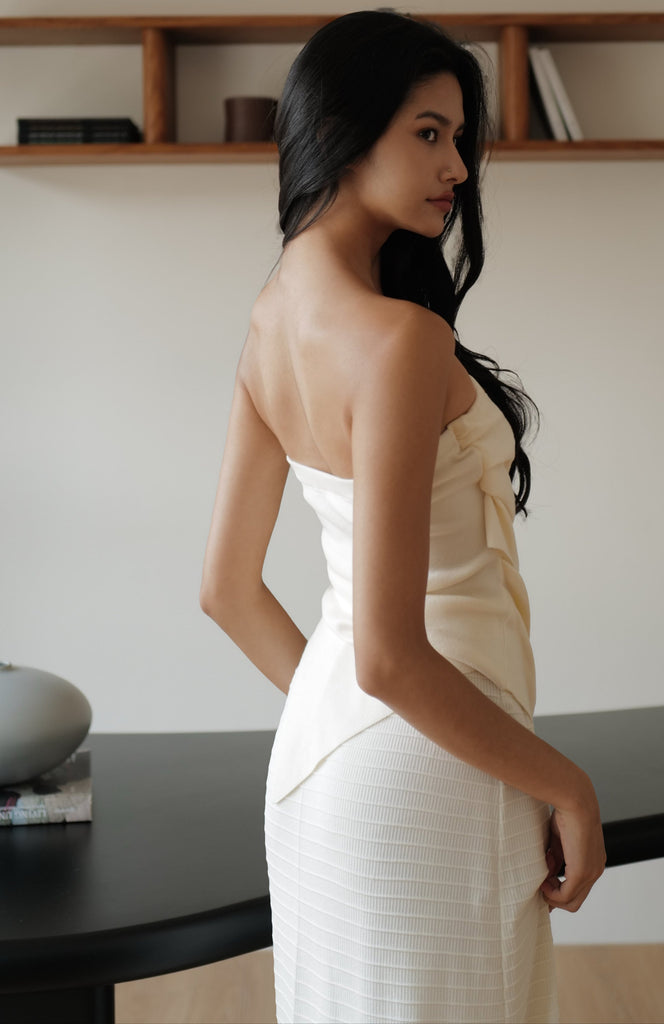 All the way knit Top in beige