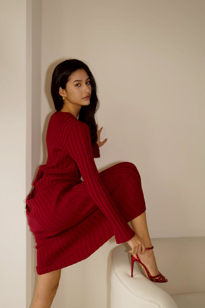 My natural beauty maxi knit dress