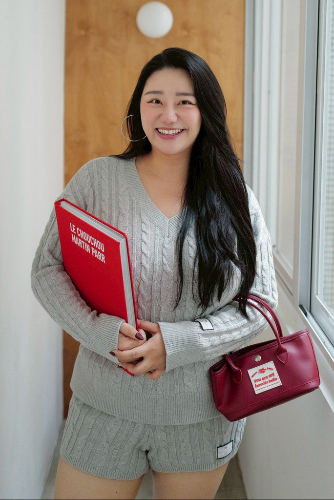 You are my favorite hello真皮手提小包- 發財紅