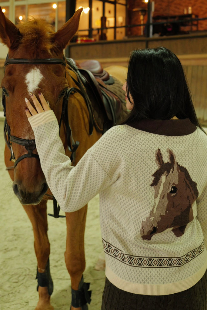 Big Moon V neck Polo sweater