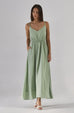 Missing calls elastic maxi dress green