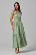 Scent of love ruching maxi dress in green